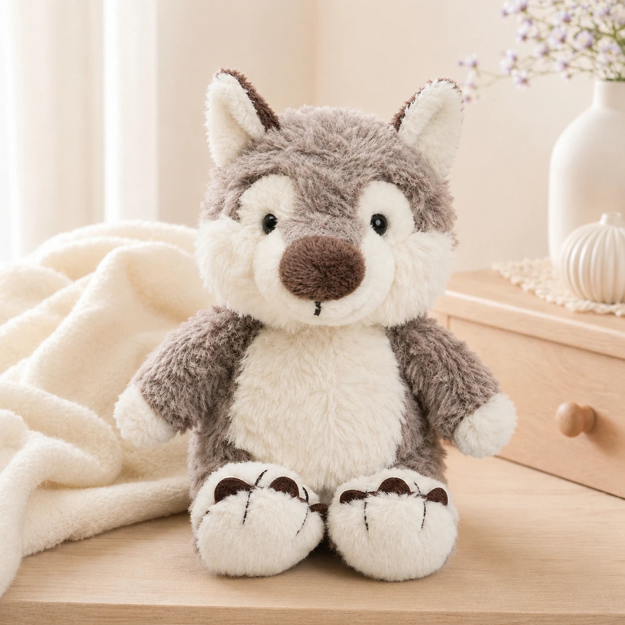 Peluche loup Royaume Peluche - mise en situation