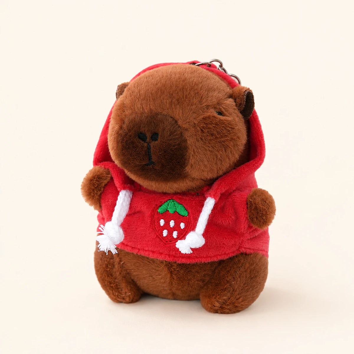 Peluche capybara pendentif porte-clés, environ 12 cm, fond ivoire