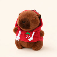 Peluche capybara pendentif porte-clés, environ 12 cm, fond ivoire