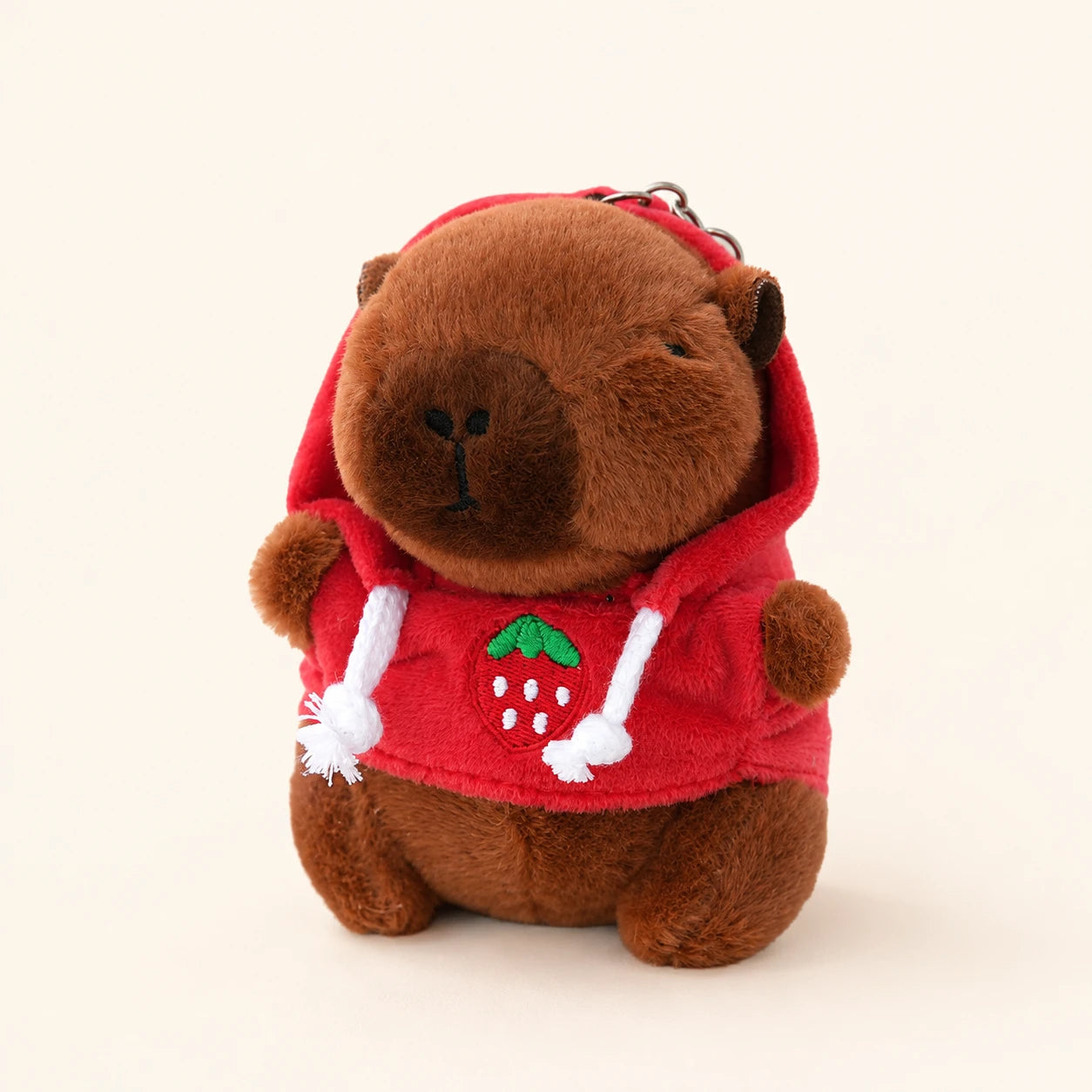 Peluche capybara pendentif porte-clés, environ 12 cm, fond ivoire