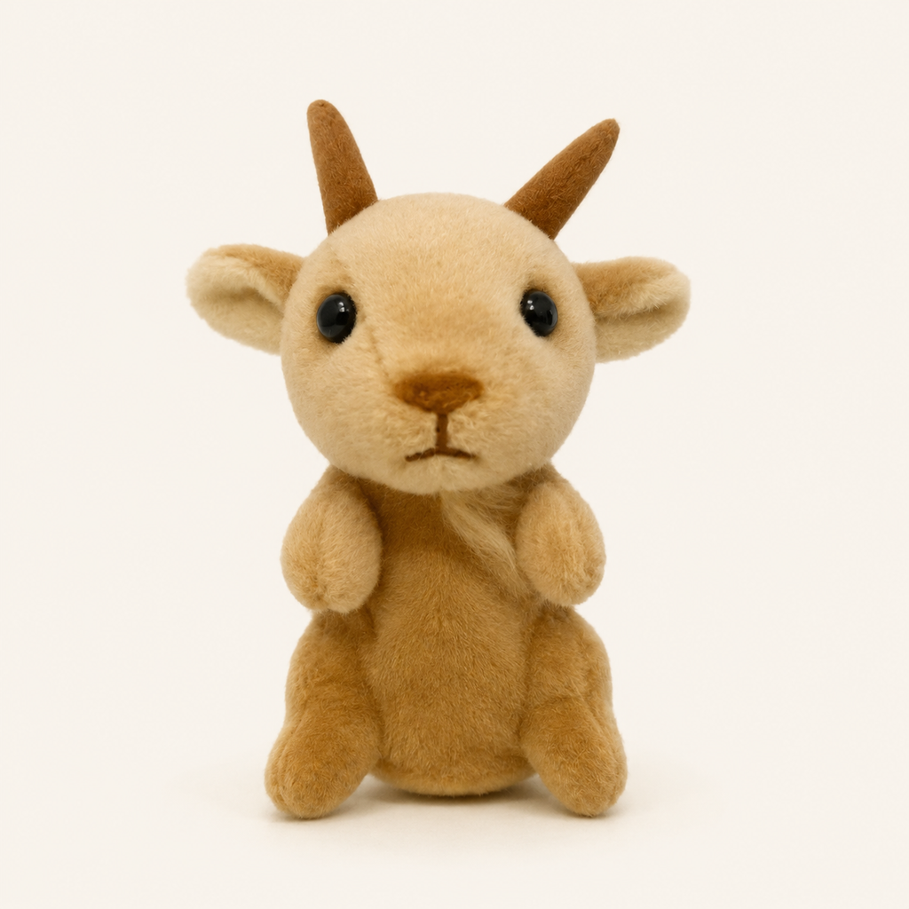 Marionnette à doigt peluche chèvre beige