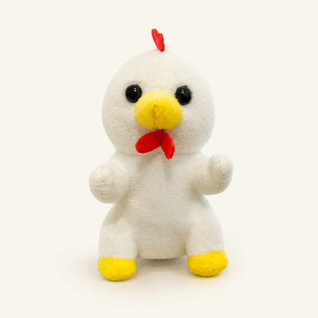 Marionnette à doigt peluche poule blanche