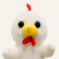 Détail visage marionnette poule