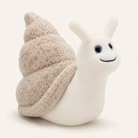 Coussin Peluche Escargot Blanc Beige