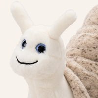 Coussin Peluche Escargot Blanc Beige