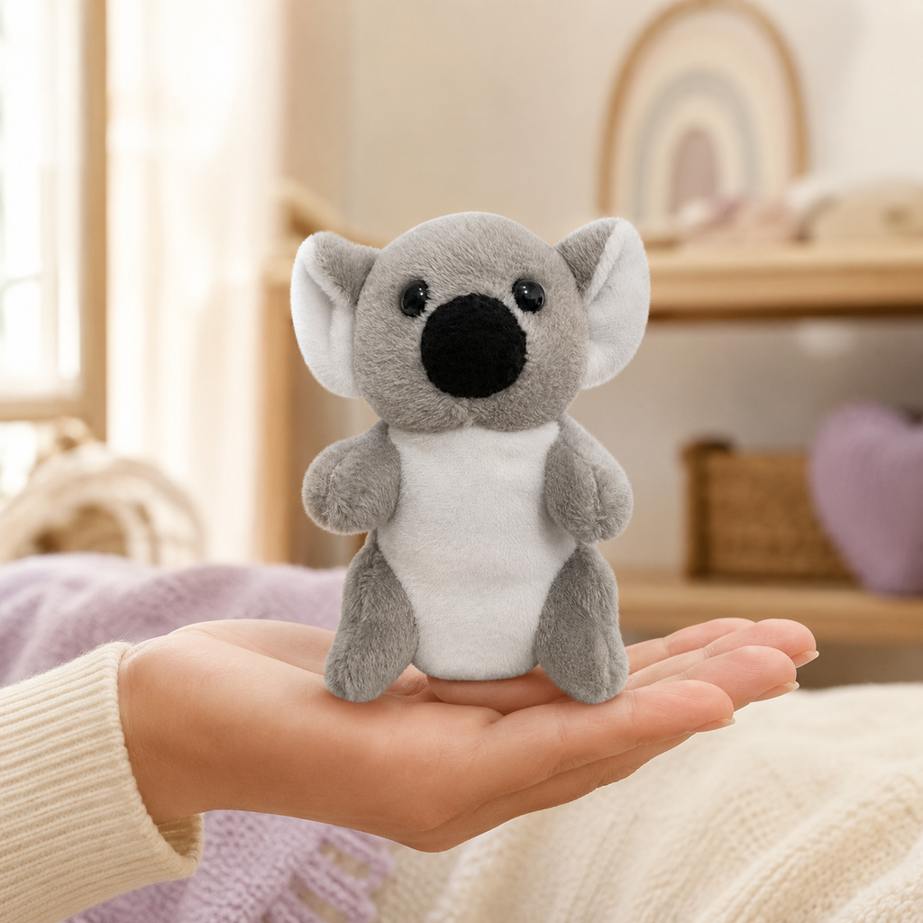 Marionnette koala tenue dans la main en situation