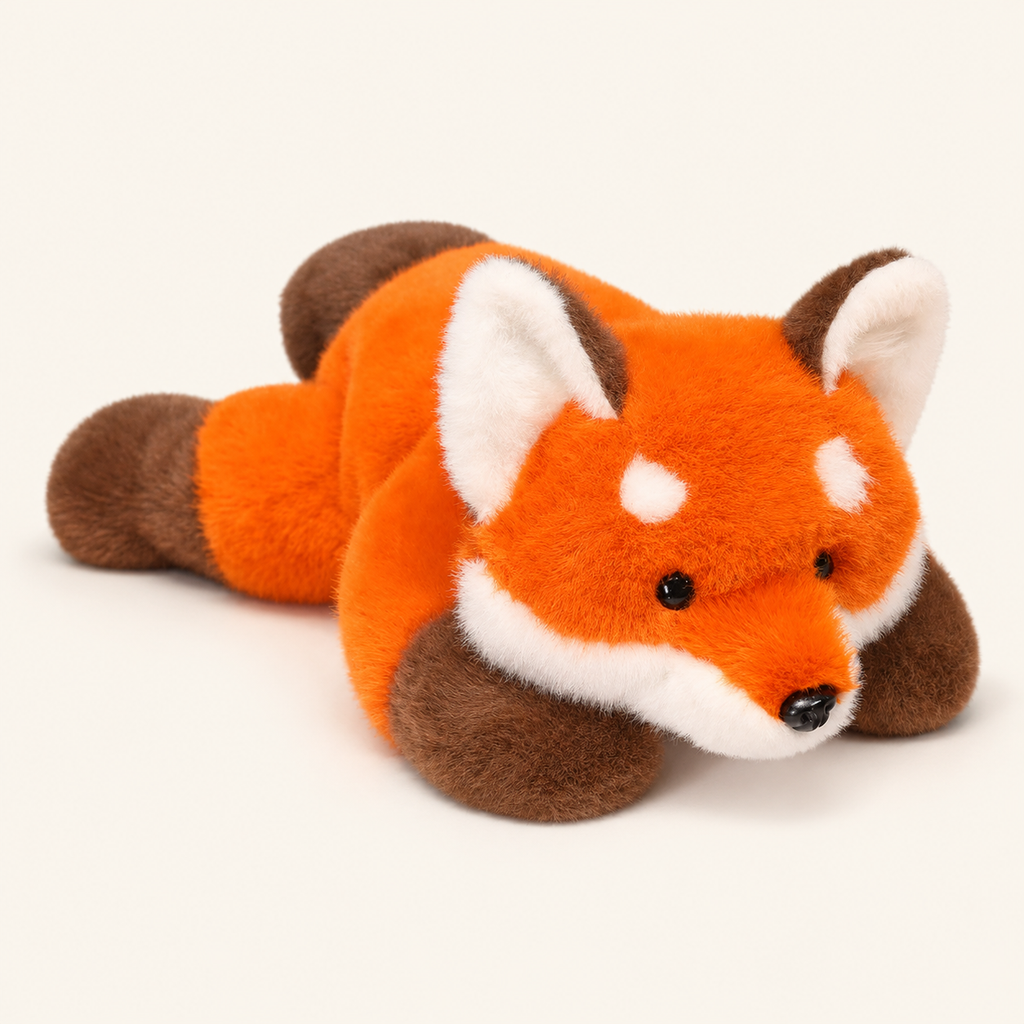 Coussin peluche renard couché - Royaume Peluche
