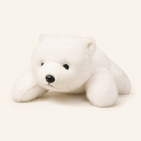 Coussin peluche ours polaire couché - Royaume Peluche