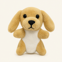 Marionnette à doigt peluche chien, vue principale sur fond ivoire