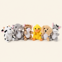 Set de 6 marionnettes à doigt peluche animaux de la ferme, environ 9 cm chacune
