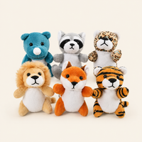 Set de 6 marionnettes à doigt peluche animaux, fond ivoire