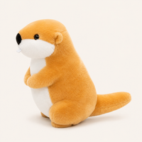 Peluche marmotte vue de profil sur fond ivoire