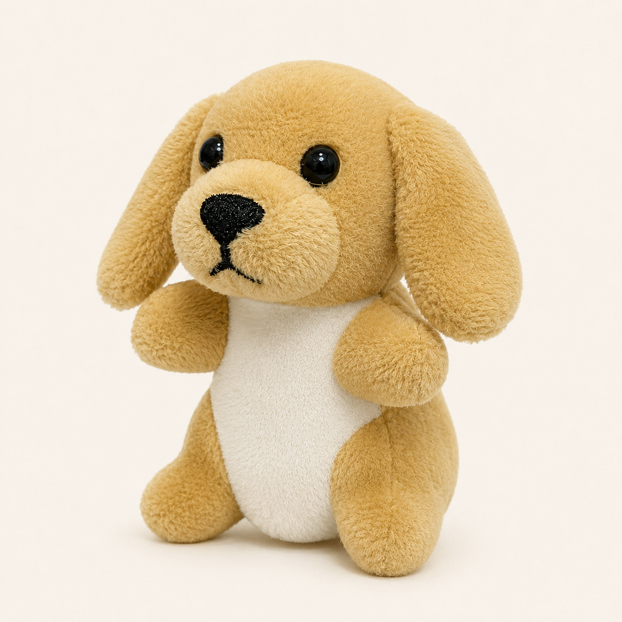 Marionnette à doigt peluche chien, autre angle