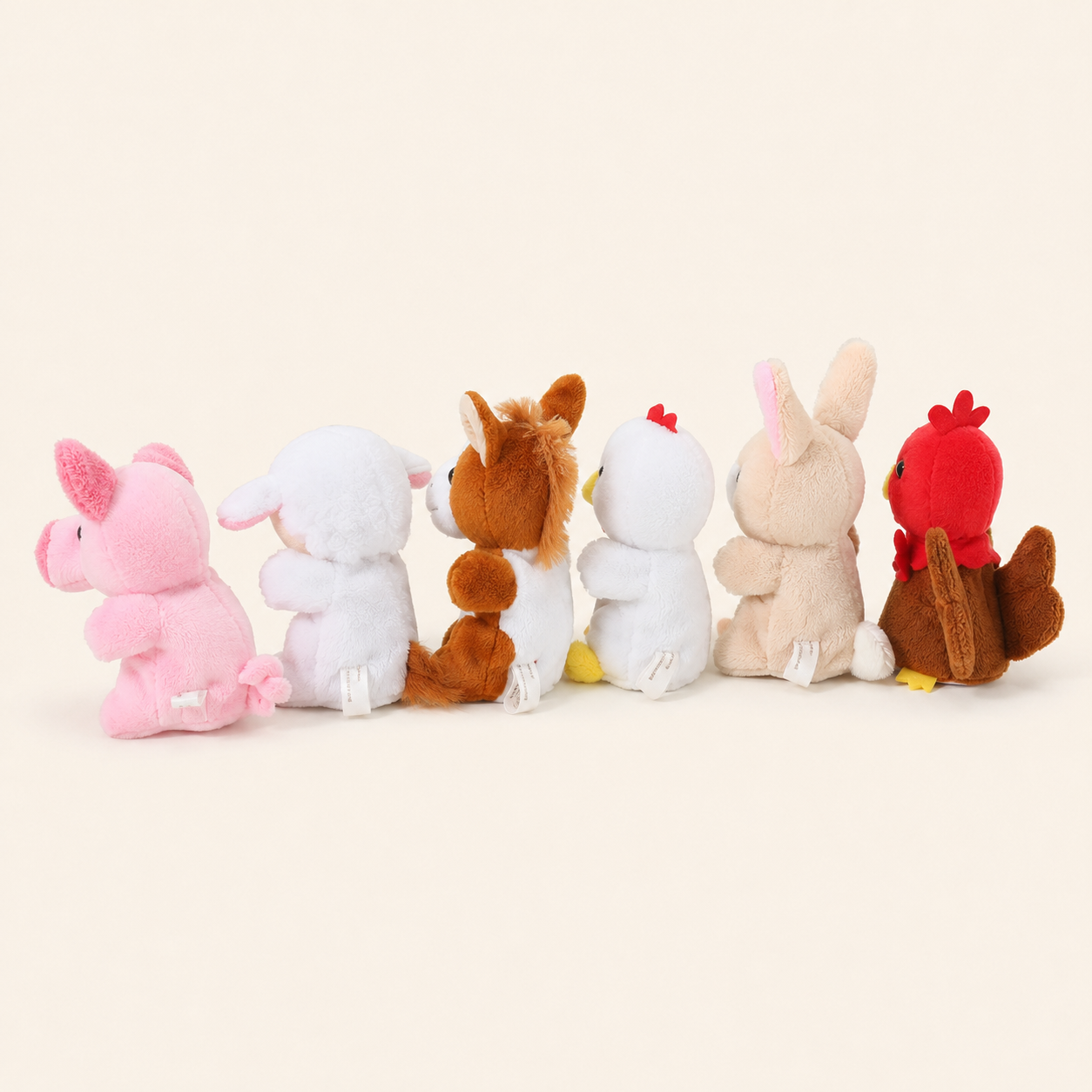 Set de marionnettes à doigt peluche vu de dos