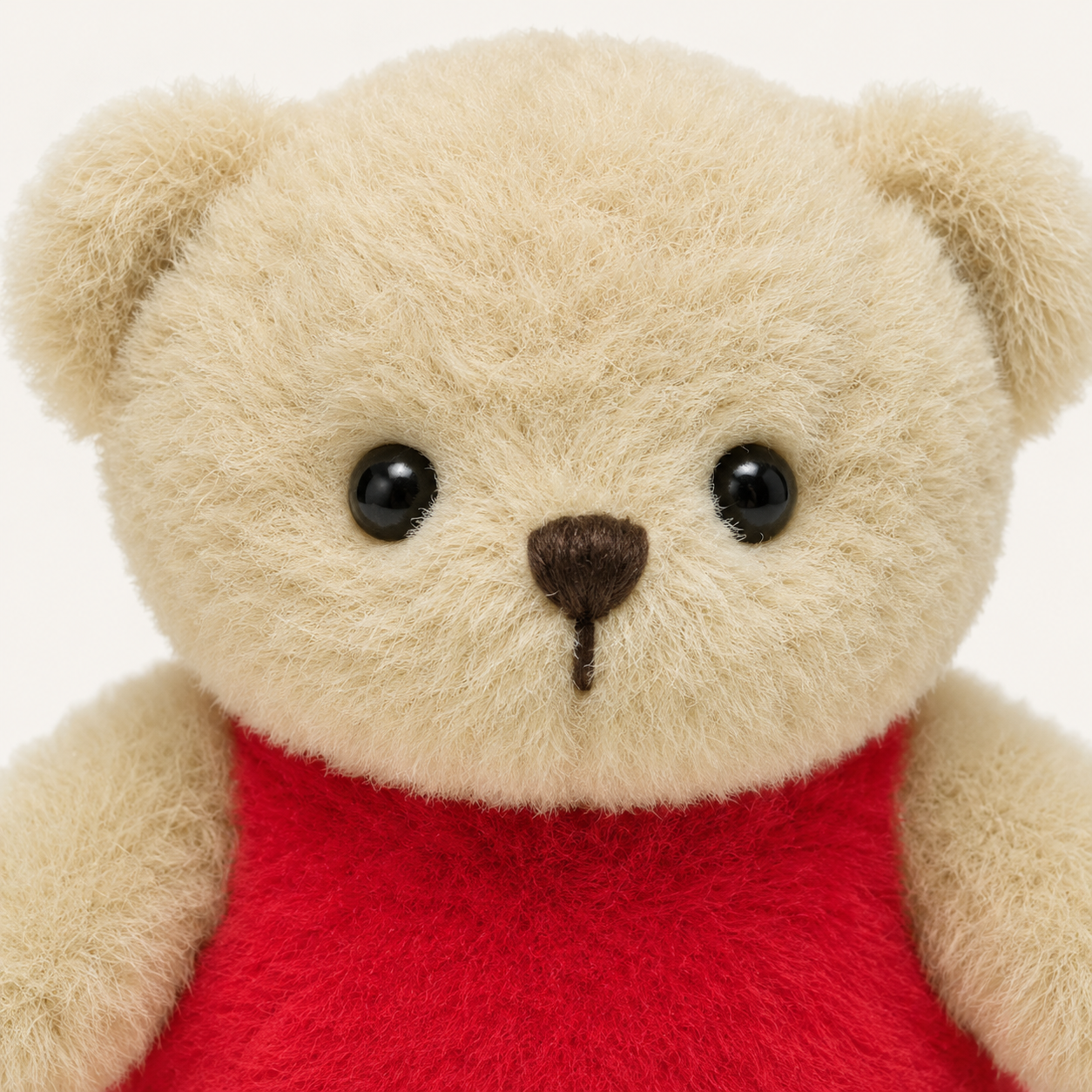 Peluche ours crème, gros plan visage - Royaume Peluche