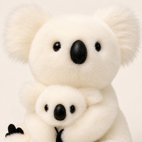 Détail visage peluche koala blanche