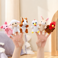 Marionnettes à doigt peluche portées sur les doigts en situation