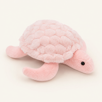 Peluche tortue rose toute douce, vue de trois quarts, doudou Royaume Peluche