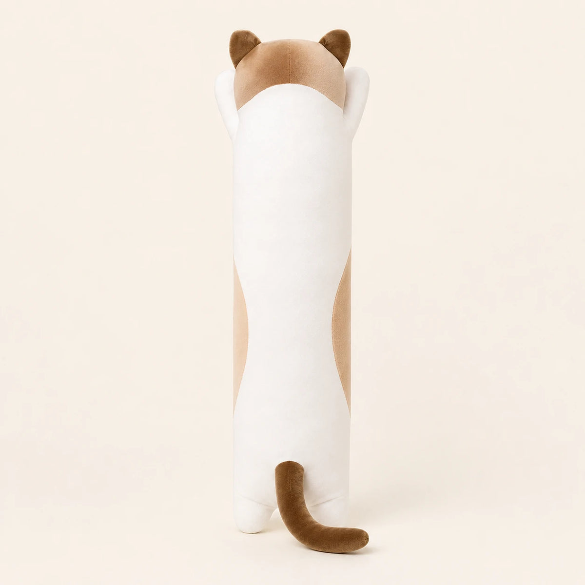 Coussin peluche chat, vue de dos