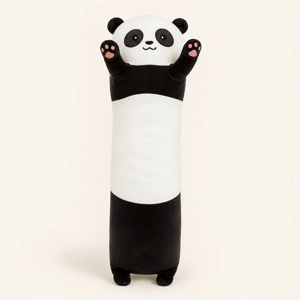 Coussin peluche panda debout, vue de face
