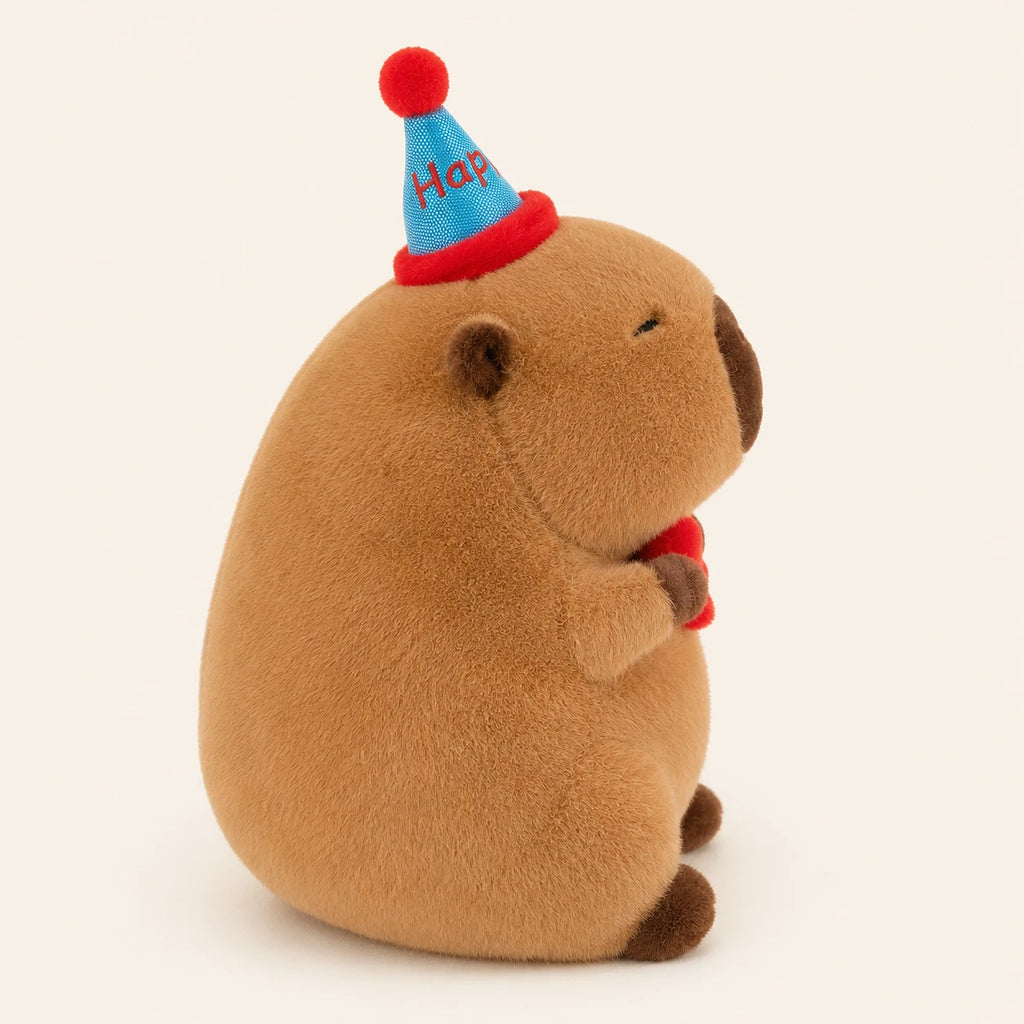 Peluche capybara vue de trois-quarts