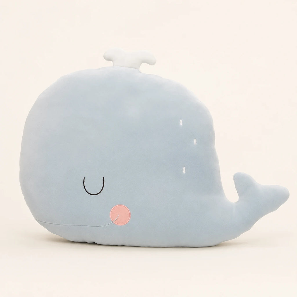 Coussin peluche baleine, vue de face