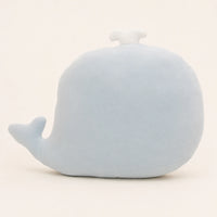 Coussin peluche baleine, vue de côté