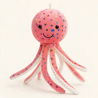 Peluche poulpe rose etoile principale