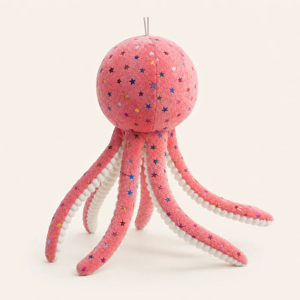 Peluche poulpe rose etoile autre angle