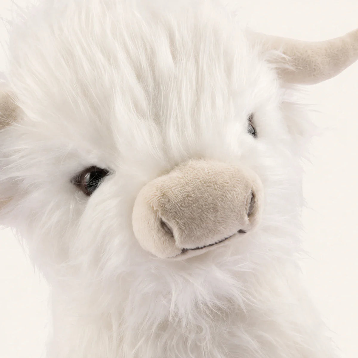 Peluche vache Highland blanche detail