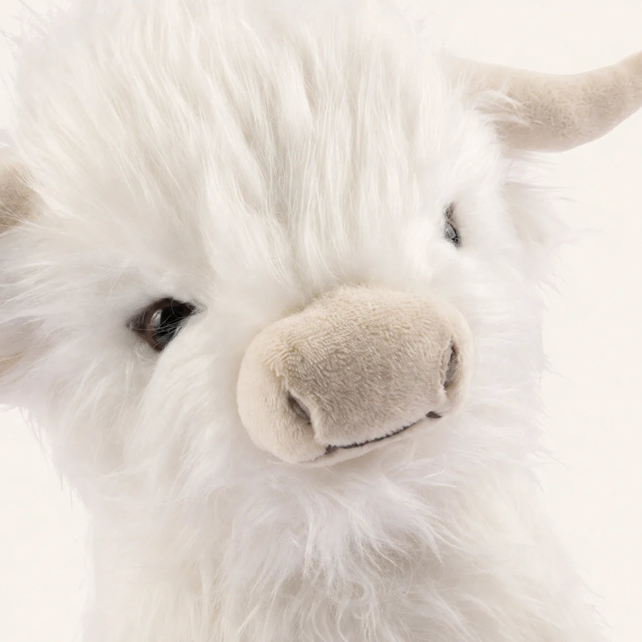 Peluche vache Highland blanche detail