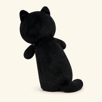 Peluche coussin chat noir - vue dos ou profil