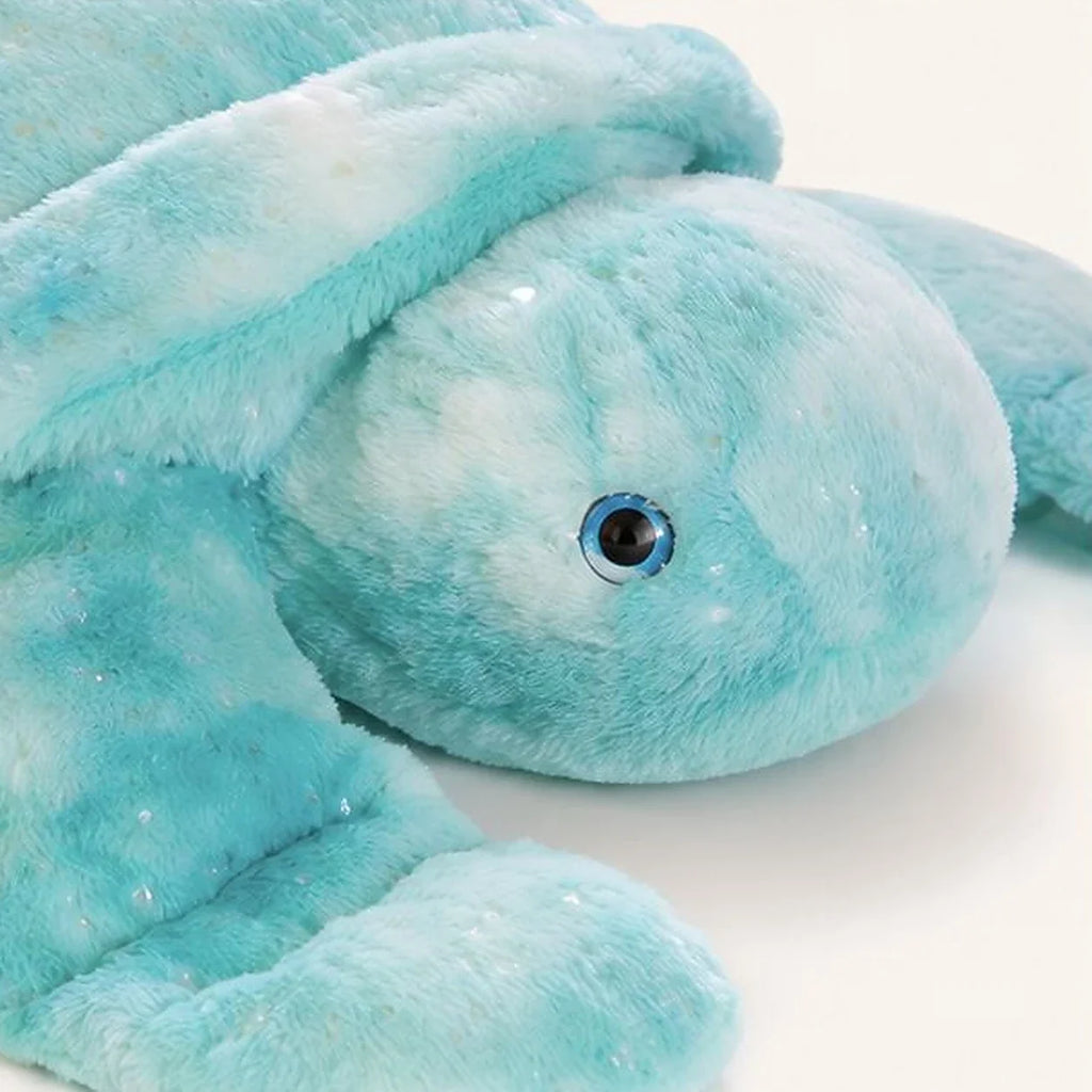 Peluche tortue turquoise - détail doux