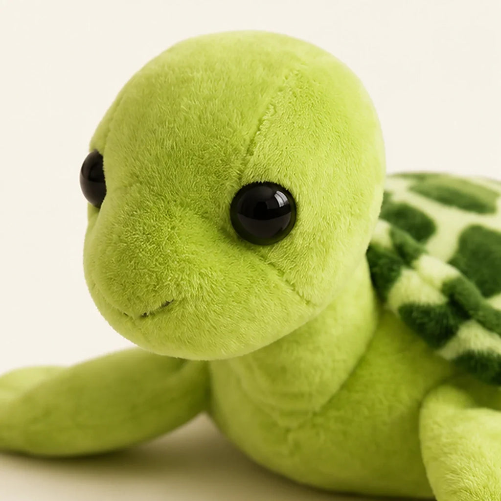 Peluche tortue verte 18 cm - détail doux