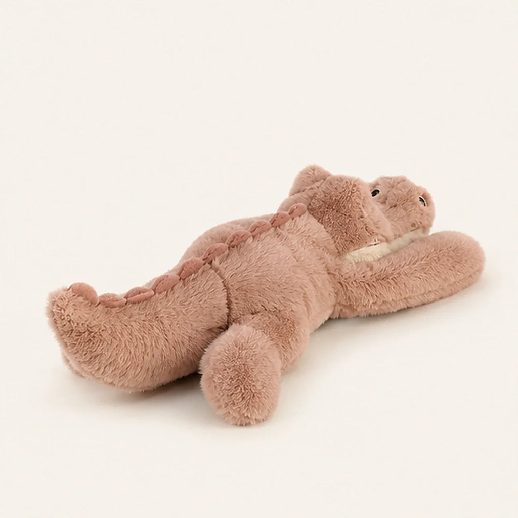 Peluche crocodile rose lestée 65 cm - autre angle