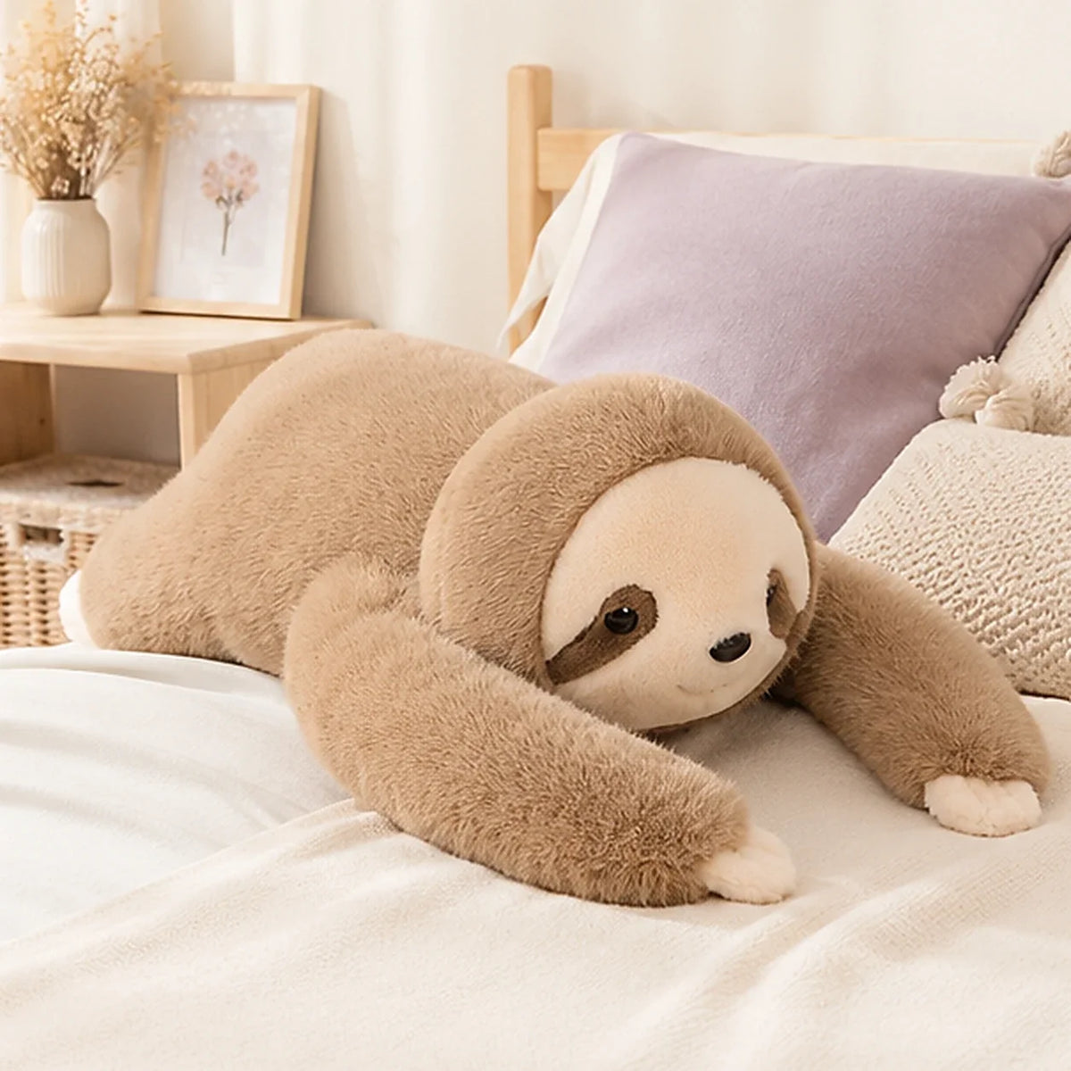 Peluche paresseux lestée 65 cm en situation