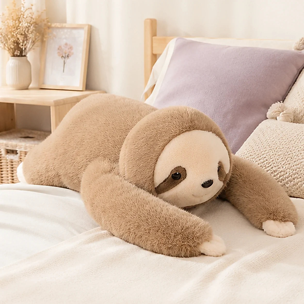 Peluche paresseux lestée 65 cm en situation