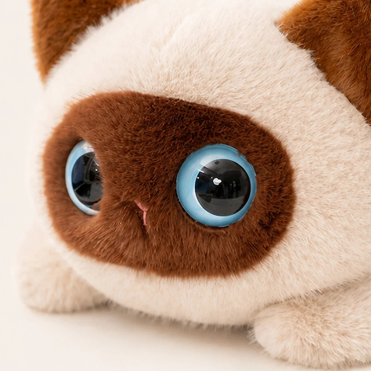 Peluche chat siamois 40 cm - détail visage