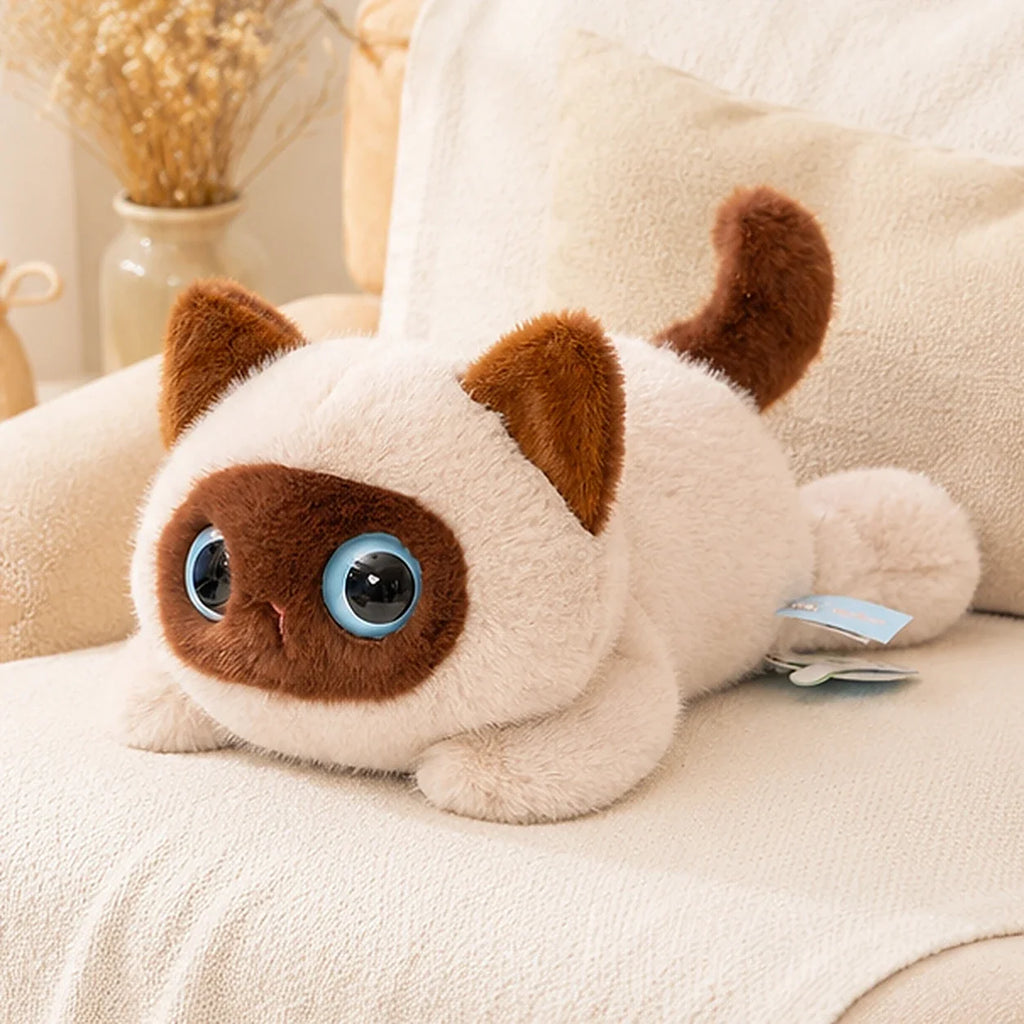 Peluche chat siamois 40 cm - mise en situation