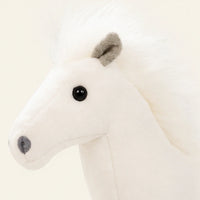 Peluche cheval blanc 32 cm - détail visage