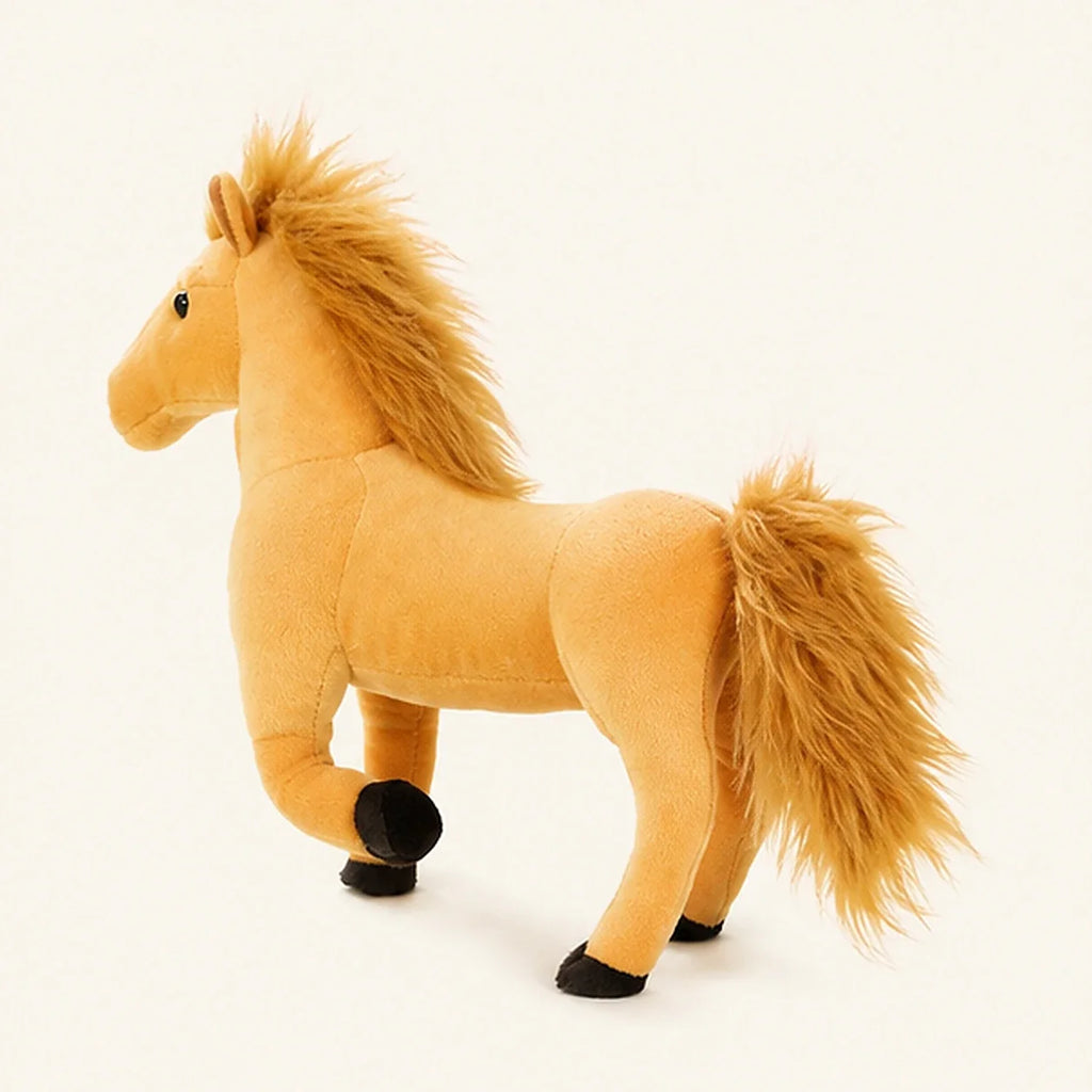 Peluche cheval brun clair 32 cm - autre angle