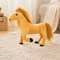 Peluche cheval brun clair 32 cm - mise en situation