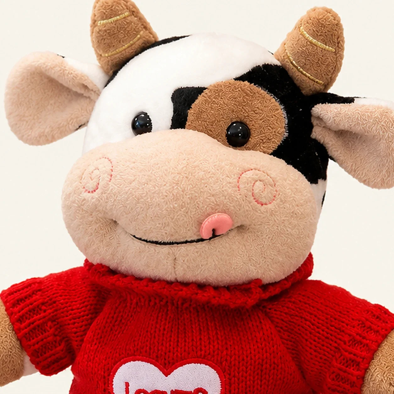 Peluche vache 30 cm - détail visage