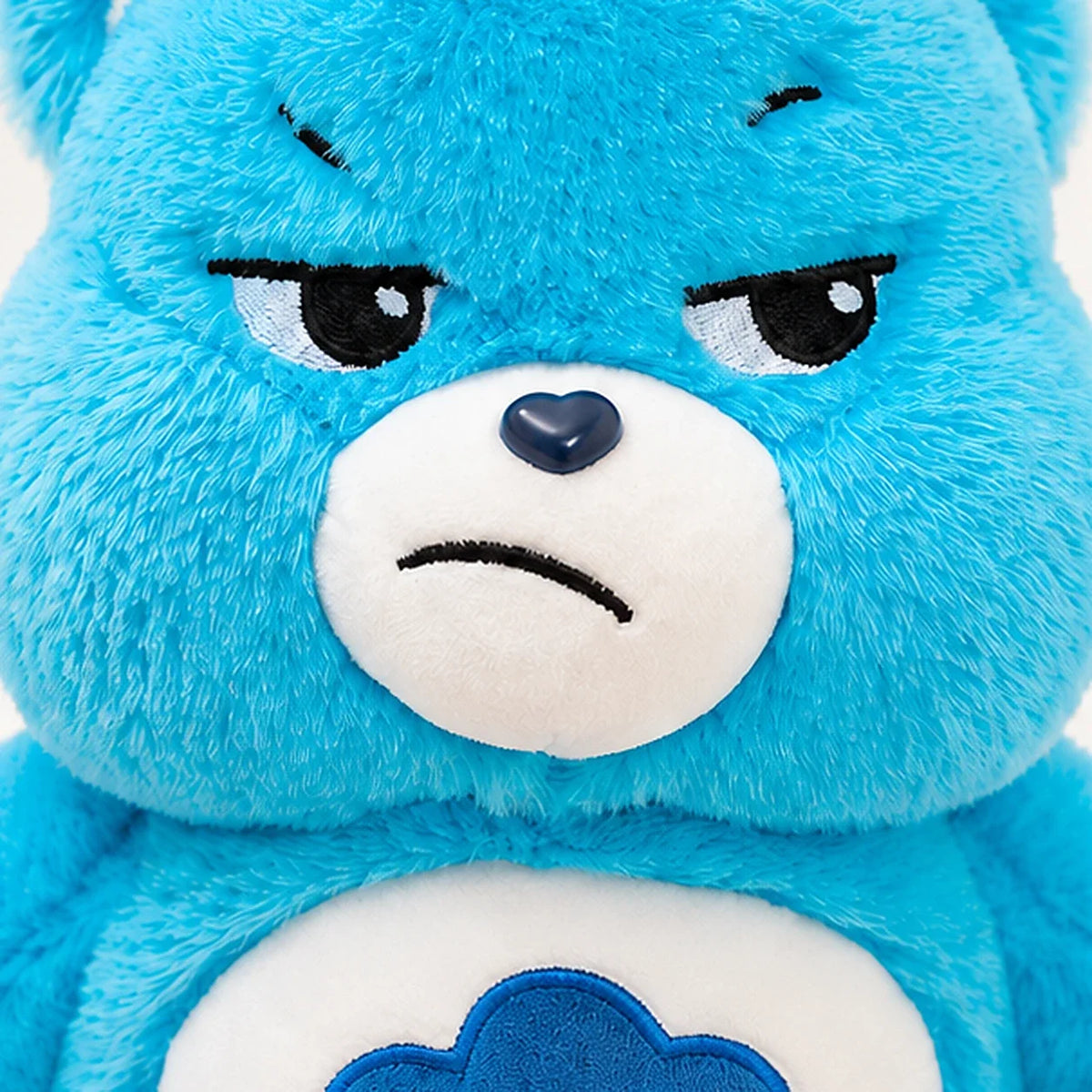 Peluche ours bleu 33 cm - détail visage