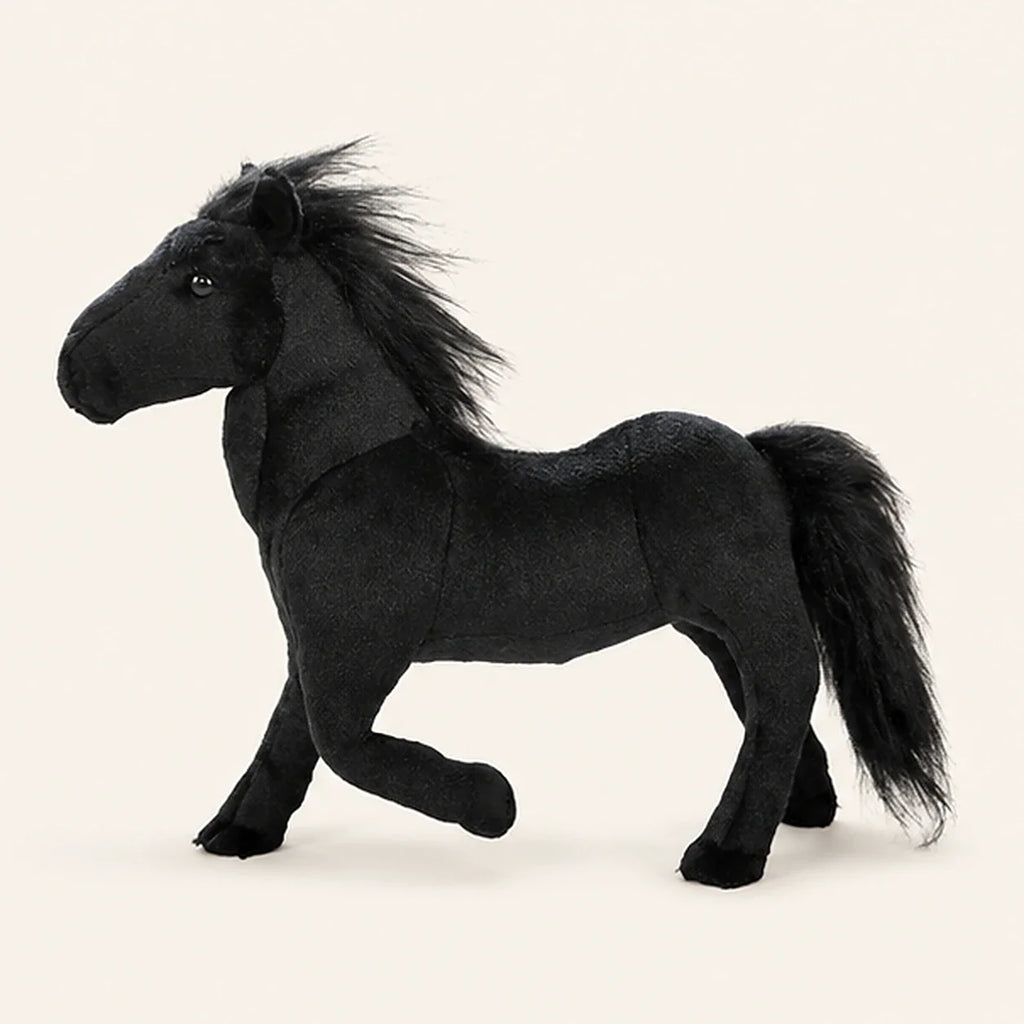 Peluche cheval noir 32 cm - photo principale