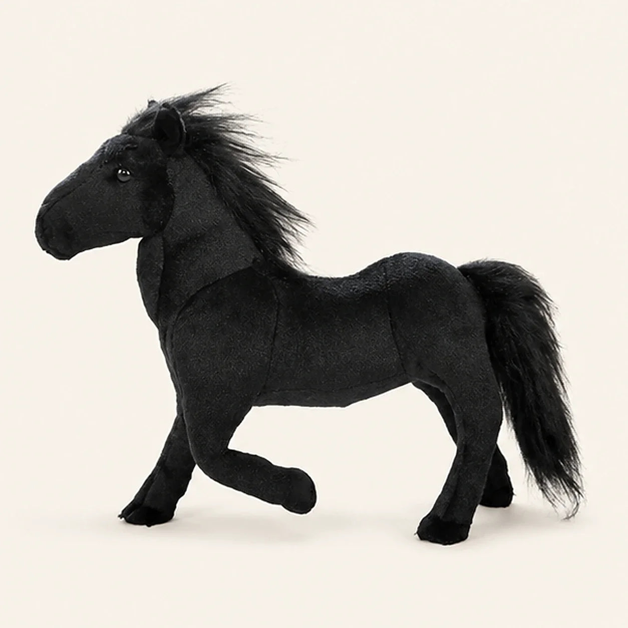 Peluche cheval noir 32 cm - photo principale