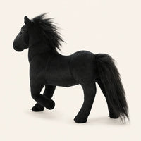 Peluche cheval noir 32 cm - autre angle