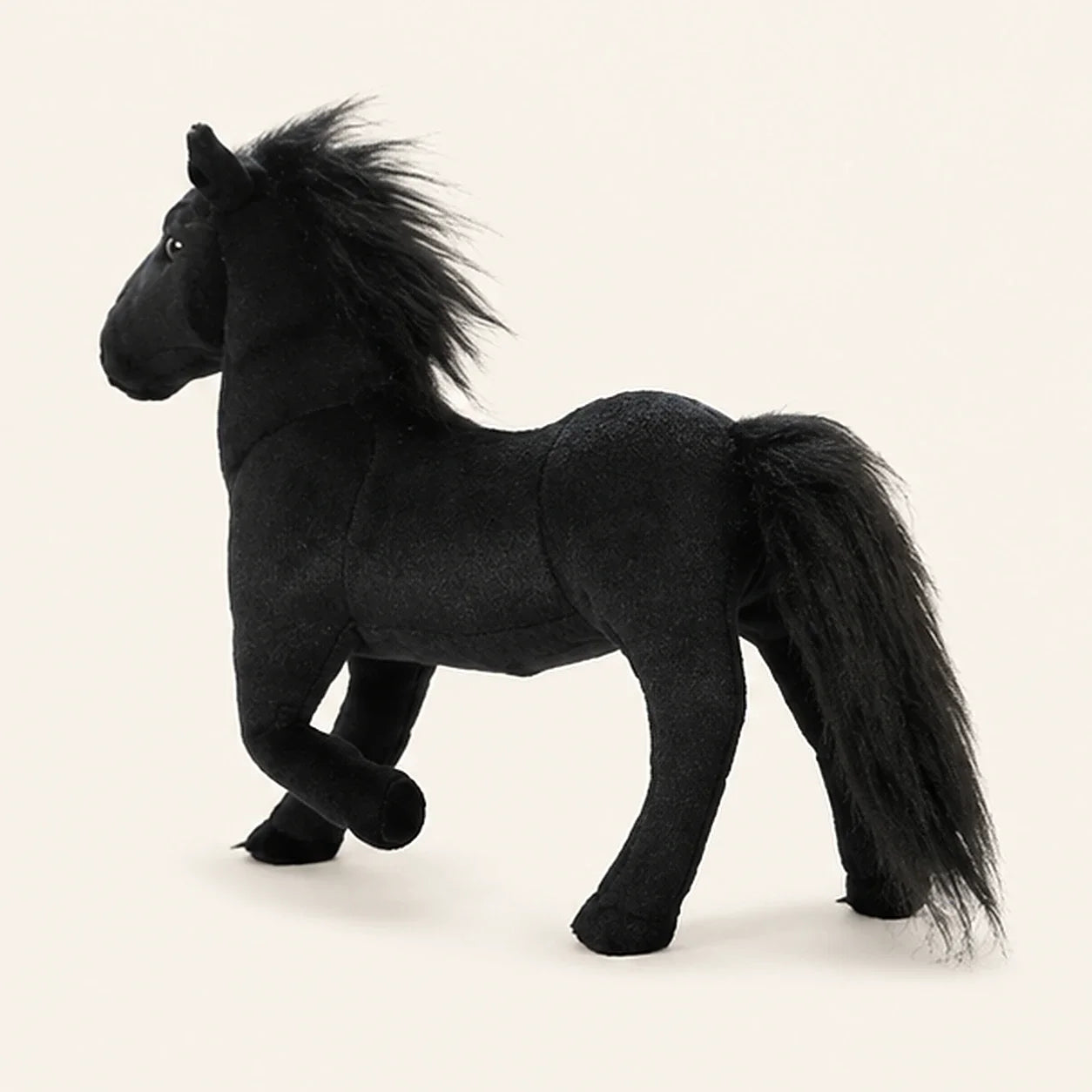 Peluche cheval noir 32 cm - autre angle