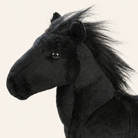 Peluche cheval noir 32 cm - détail visage