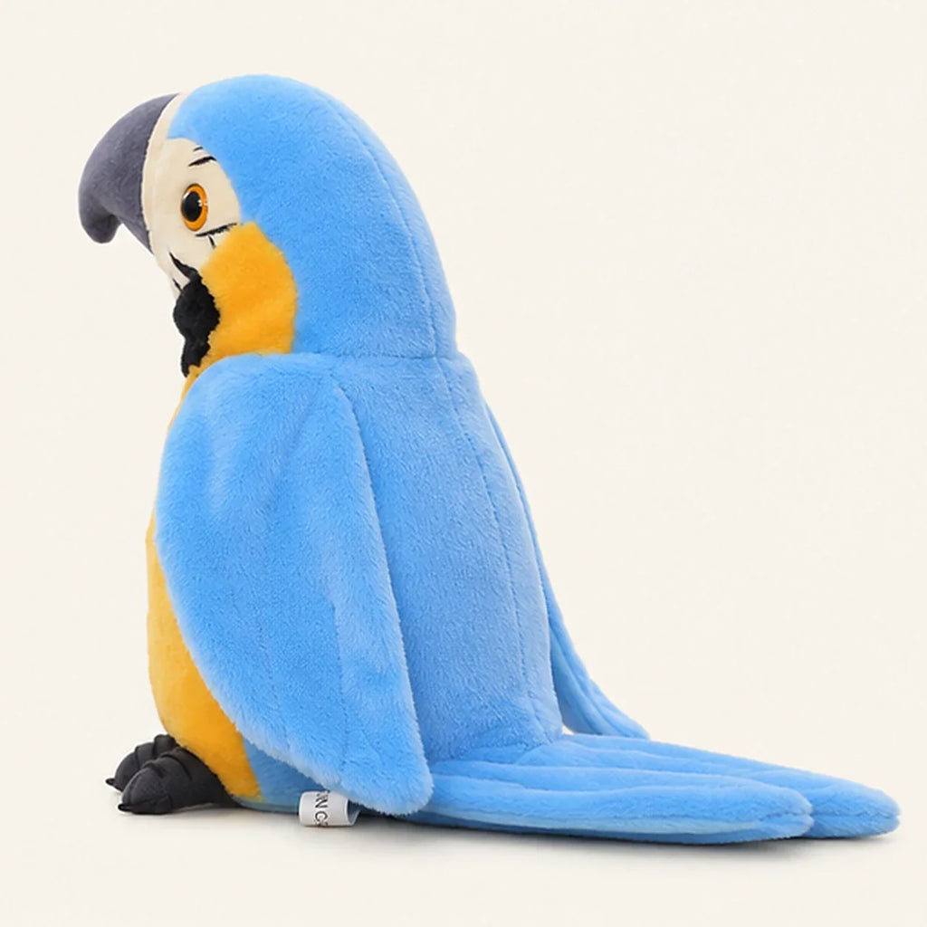 Peluche perroquet bleu 20-25 cm - autre angle